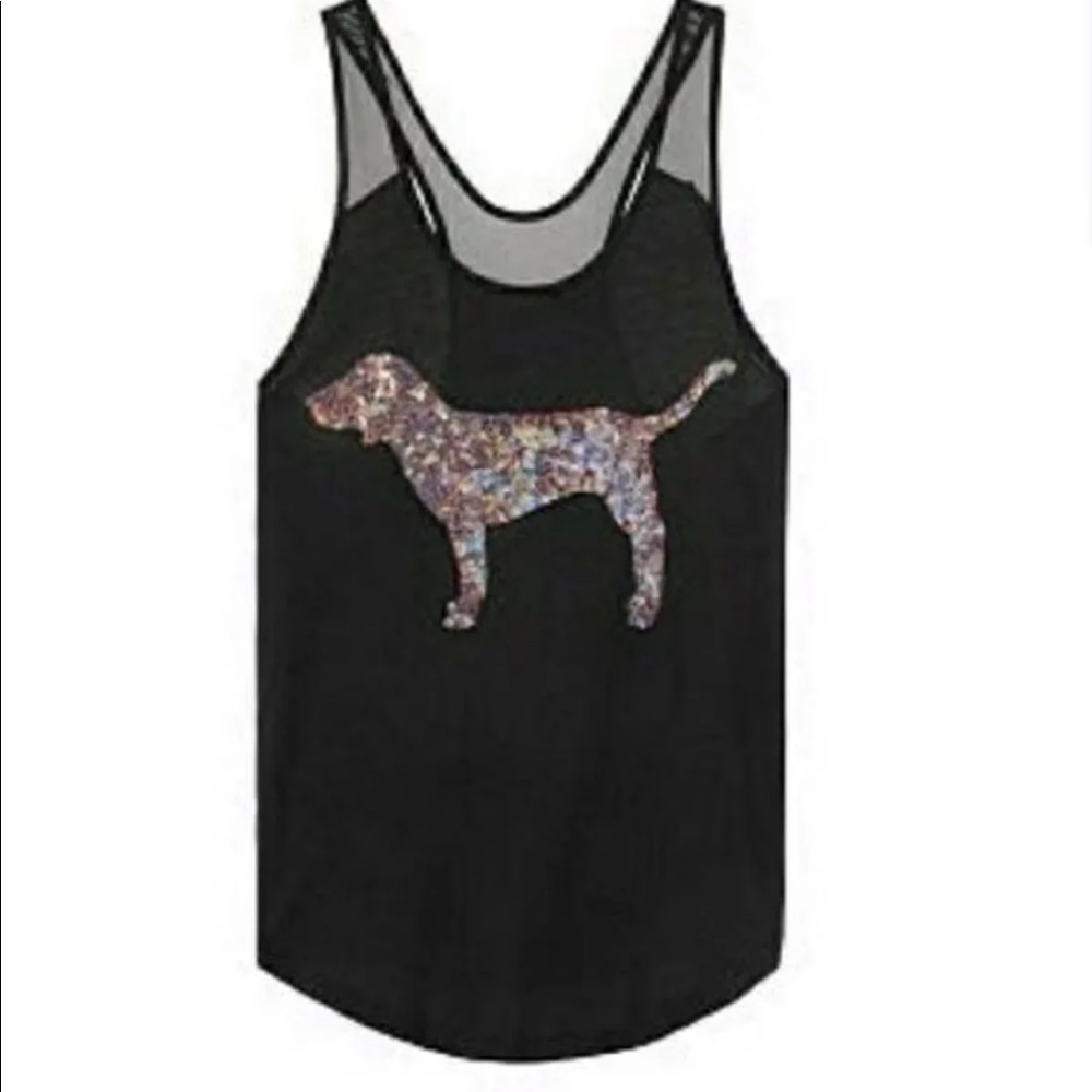 VS PINK Bling Tank Top w/ mesh on the sleeves